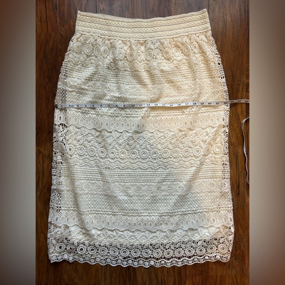 Cream  Women’s Size Large Lace Skirt Bohemia Festival Concert - Picture 5 of 7